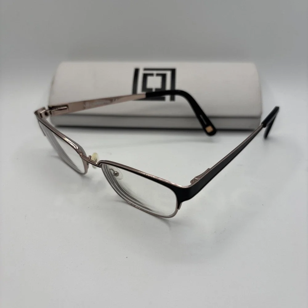 Liz Claiborne Petite Eyeglasses Frames L450 003 Black Rose Gold 48-16-130 w/case